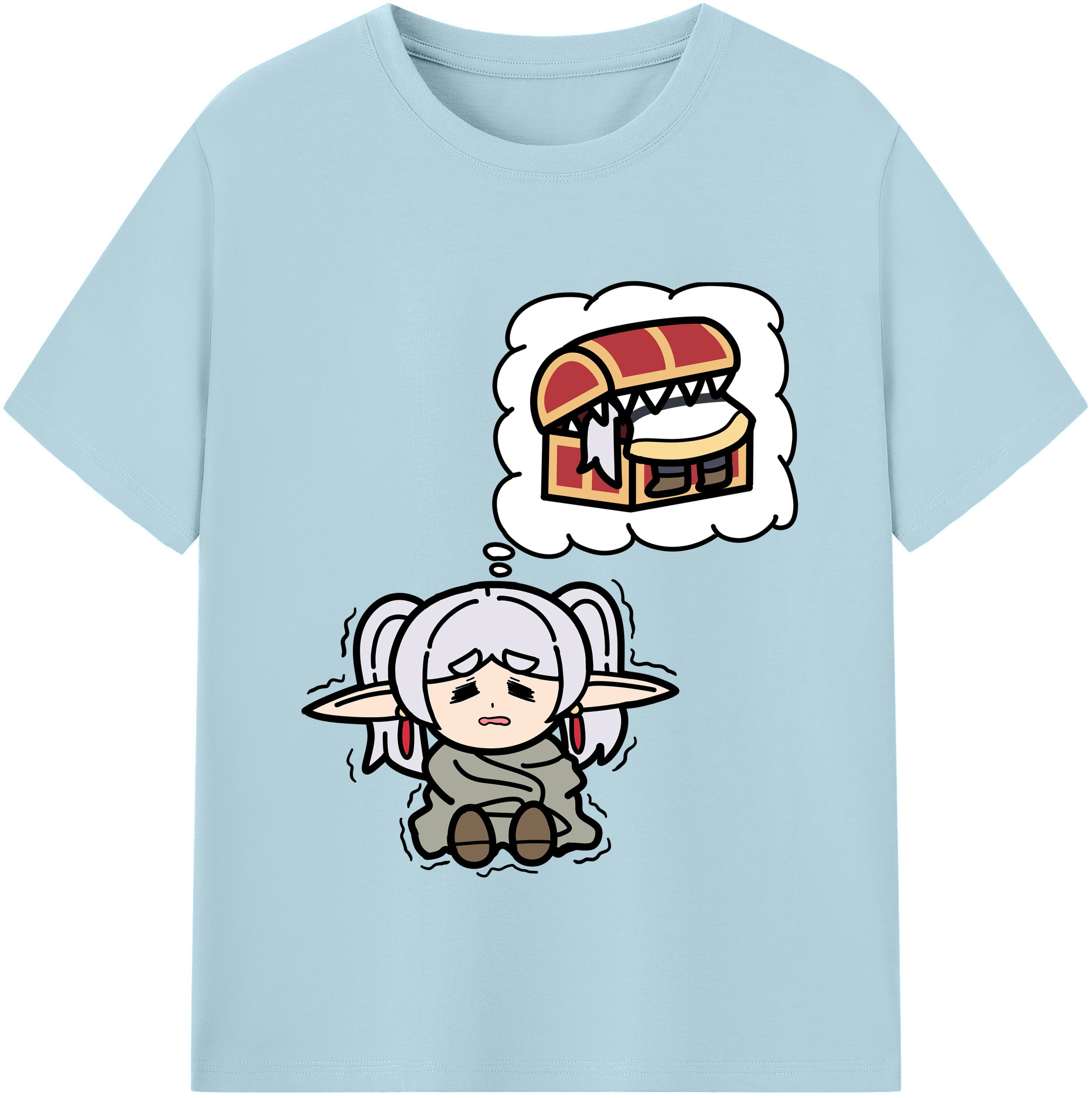 （画像用） 葬送のフリーレン Frieren 綿100％半袖Tシャツ（フロントプリント）